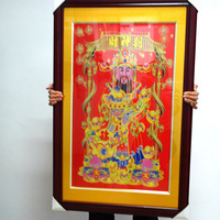 廣州供應現貨客廳辦公室會議室財神到工藝圖布藝工藝品織畫