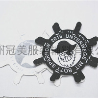 各類新款服裝制服圓標熱熔膠自粘徽章胸章多色裝飾服裝織嘜